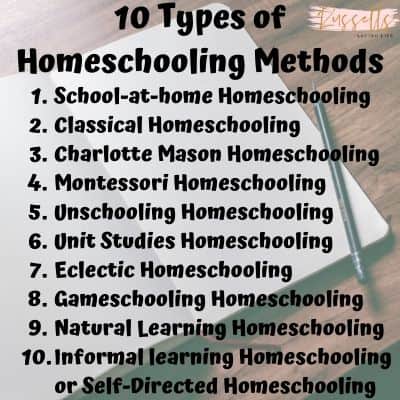 10 types of homeschooling Methods